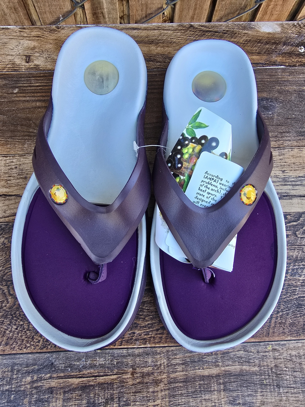 Women’s Purple Brown Comfort Flip Flop Sandals Size 9